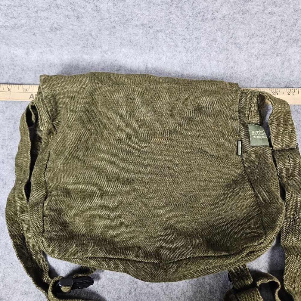 Ecolution Olive Hemp Crossbody Messenger Bag Eco Friendly Natural READ - Picture 10 of 12